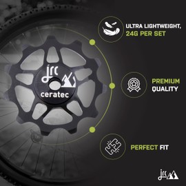 JRC Components 11T Ceramic Pulley Wheels | Compatible with 12 Speed Shimano 105 R7150 & Ultegra R8150 | Hybrid Ceramic Derailleur Pulley Wheel -Acid Green