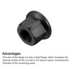 sourcing map M10 Flange Hex Nuts, 2pcs Grade 10.9 Carbon