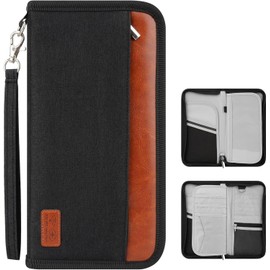 Porta Pasaporte de Cuero PU, Porta Pasaporte con Bloqueo RFID