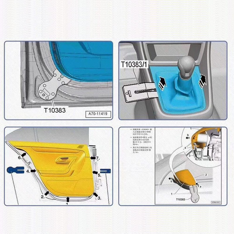 3pcs Door Panel Wedge Tool Car Door Removal Tool Replacement