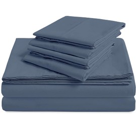Mr Pandaa 100% Giza Egyptian Cotton Dreams Sheet Set, Long-Staple Cotton, 6 PC Giza-Bed-My-Sheets-&-Pillowcases, Sateen Weave Soft Silky Feel, Fits Mattress Upto 15'' Deep - Mediterranean-Queen
