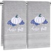 JarThenaAMCS 2Pcs Fall Hand Towel Autumn Pumpkin Maple Leaf Embroidered