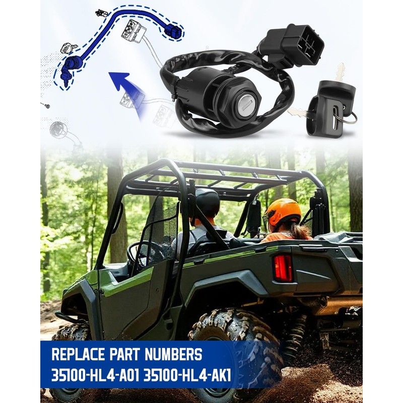 Ignition Key Switch Fit for Honda UTV Pioneer 1000 SXS1000M3
