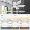 RIENAZA 42" Ceiling Fans with Lights-Low Profile Ceiling Fan with