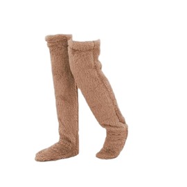 CRIVERY Snuggs Cozy Socks, High Fuzzy Socks Over Knee Winter Furry Leg Warmers Plush Slipper Socks