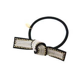 VingTAINE H7773-WHG-HGOM Hair Cuff, Hair Elastic, Pony Hook, Ribbon, Studded Chain, Hair Hook, Hair Accessory, Adult, Cute, Stylish, Elegant