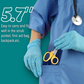 Minatee 120 Pcs Small Trauma Shears Bulk 5.7'' Stainless Steel Bandage Scissors Heavy Duty Assorted Rainbow Nurse Scissors for Nurses Doctors Nursing Veterinary Use Supplies Accessories, 6 Colors