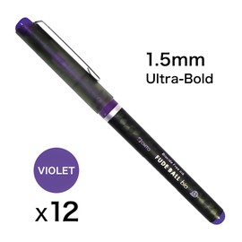 OHTO Fude Ball Bio 1.5 Rollerball Pen, Ultra-Bold 1.5mm, Water-Based Biocide Free Ink, Violet, CFR-15FBO-VT, Pack of 12