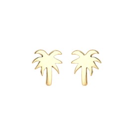Elli Women's Stud Earrings Palm Tree Trend Beach Holiday Sea Palm Trees Wanderlust Travel Filigree Silver 925, Facet cut, No Gemstone