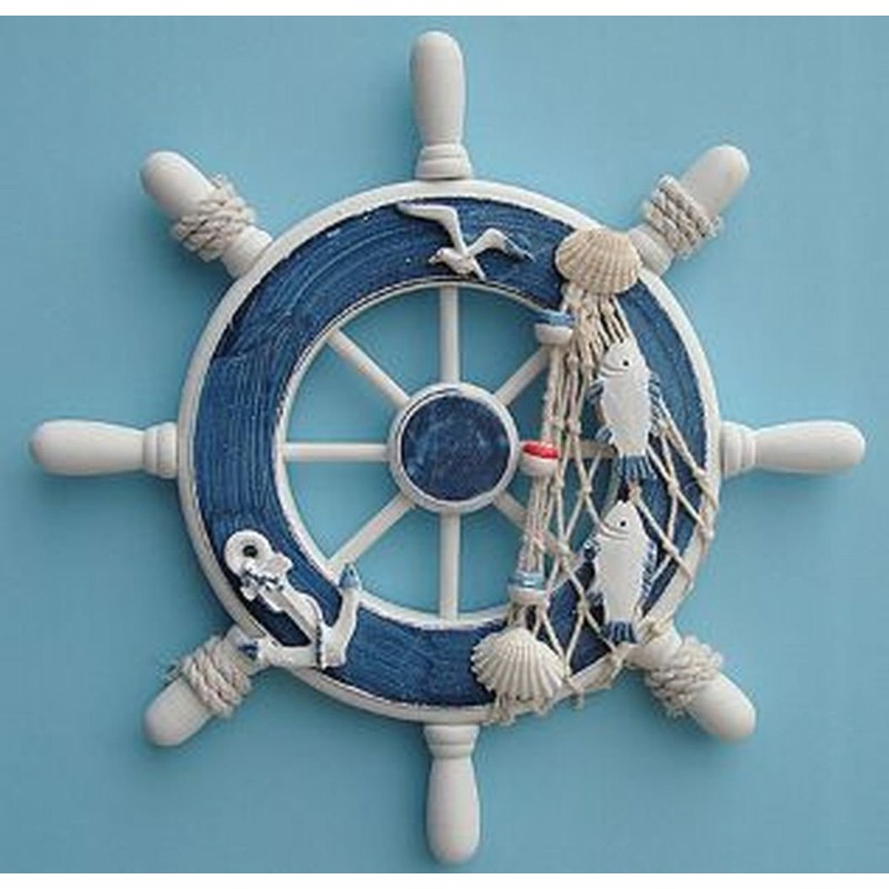 Southanshop Marine Taste Mediterranean Style Ship Rudder Interior Stylish Miscellaneous
