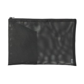 MUJI NDD45A9A Nylon Mesh Case with Pockets Black for A5 Size