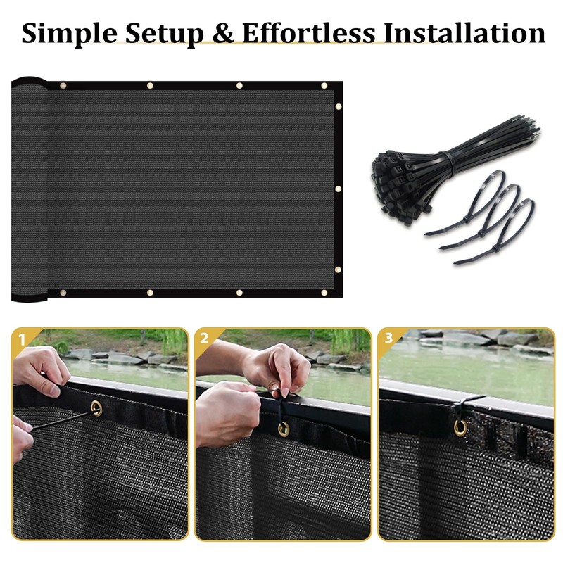 Shade&Beyond 3'x103' Dark Grey Privacy Screen 90% Visibility Blockage Fence