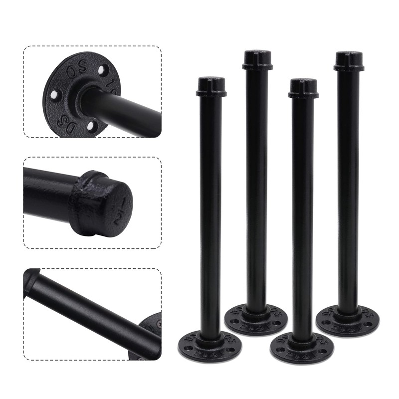 3/4" Industrial Pipe Wall Mounted Clothing Rack, Heavy Duty Rustic