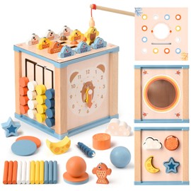 Montessori Toy for 1 Year Old, Boys and Girls, Educational Toys, Wooden Toys, 1, 2, 3 Years, Birthday Gift, Educational Watch, Fingertip Development, Early Development, Fingertip Training, Children's