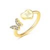 INENIMARTJ Initial Rings for Women Stackable Butterfly Initial Letter Rings