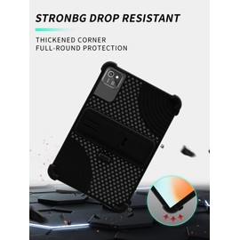 Case for aiprotablet K10 Android 13 Tablet 10 inch,WUNIAK Hollow Back Design,Heat Dissipation Shockproof Lightweight Adjustable Kickstand Silicone Shell&Kids Friendly Soft Case,Black