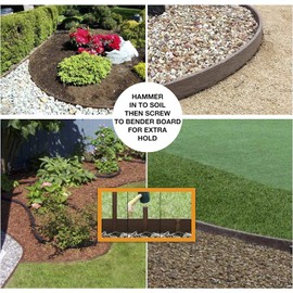 USA Made Heavy Duty, Black Landscape Lawn & Garden Border Edging Stakes - Easy Install Terrace & Bender Board (15)