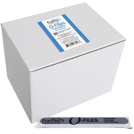 ForPro Professional Collection O-Files Fat Buffer, 240/1200 Grit, Double-Sided Manicure & Pedicure Nail Buffer, Individually-Wrapped, Disposable Nail File, 6” L x .75” W, 50-Count