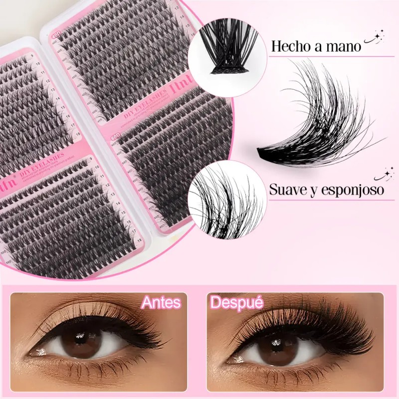 Kit De Extensión De Pestañas Diy Grupos Accesorios 800pcs