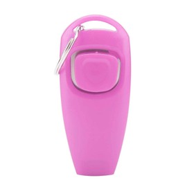 Zerodis Pet Trainer Keyring Aid Click Puppy and Cat Clicker Whistle Dog Training Tool Guide para Cachorros(Rosa)