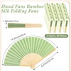 Tatuo 80 Pcs Hand Fans Bamboo Silk Folding Fans Handheld