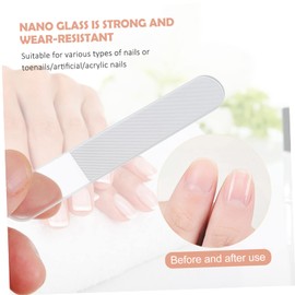 Baluue 4 Sets Nano Glass Nail Files Round Tip Manicure Tools for Nail Care Handheld Polishing and Buffing for Home and Salon Use