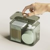 3 Slots Clear Plastic Q Tip Holder for Bathroom with