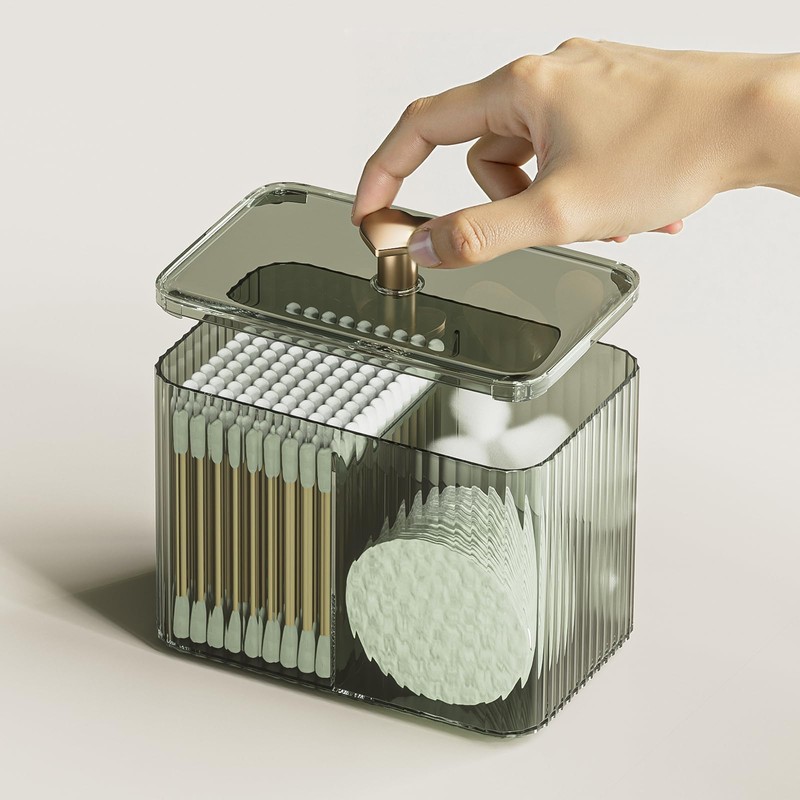 3 Slots Clear Plastic Q Tip Holder for Bathroom with