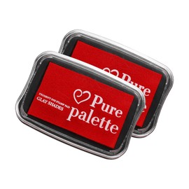 sourcing map 2pcs Finger Ink Pad for Rubber Stamps Craft, 18 x 30" Washable Pigment Ink Pad Stamps for Footprint Handprint Stamping Paper Wood Fabric Scrapbooking, Red