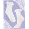 Fourluoo 6 Pairs Women Casual Ruffle Lace Ankle Socks Cute