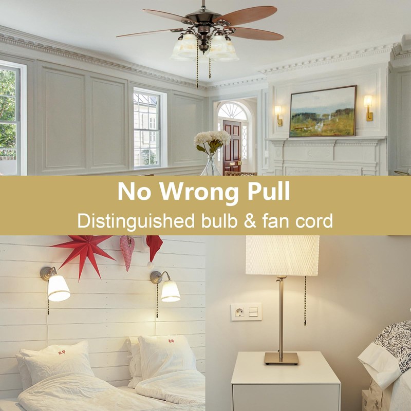 ghicc Ceiling Fan Pull Chain, 17-inch Extra Long Fan Cord,