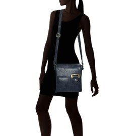 AOSSTA Women's Cross Body Shoulder Messenger Bag Multiple Slip and Zip Pockets Handbag with Storage Pocket Adjustable Strap (Teal)