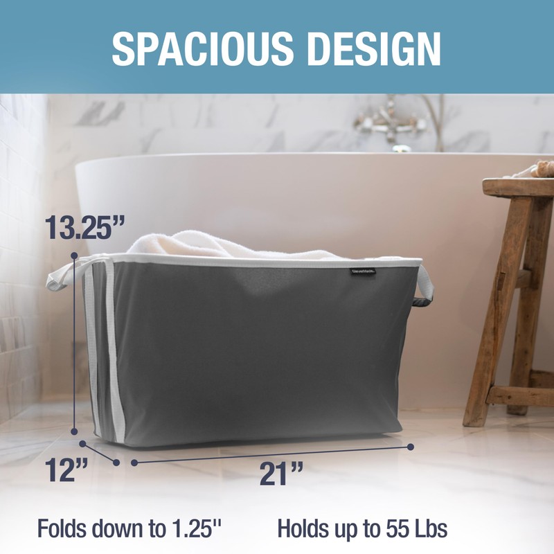 CleverMade Collapsible Laundry Basket 2 Pack – 60L (16 Gal)