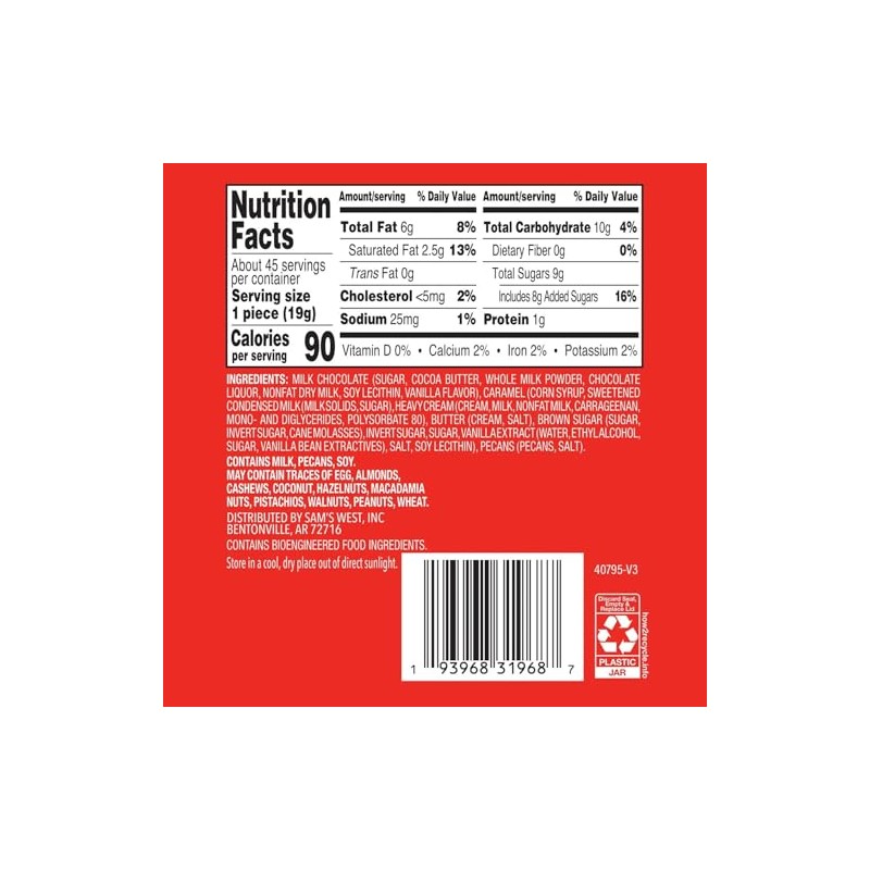 Milk Chocolate Pecan Caramel Clusters, 30.2 oz.