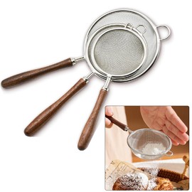 YouXiaor Powdered Sugar Shaker, 3 Pieces Dusting Sugar Shaker, Powdered Sugar Mill, Flour Shaker, Powdered Sugar Sieve, Flour Sieve, Kitchen Sieve Set, Small Stainless Steel Sieves with Handles,