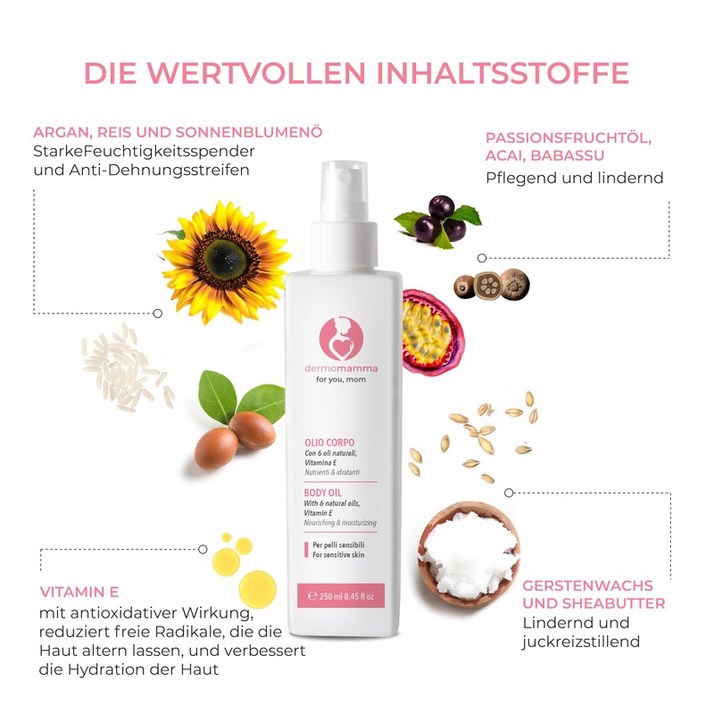 DERMOMAMMA Dry Body Oil - 100 ml - For Pregnant
