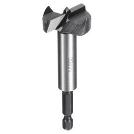 sourcing map Forstner Drill Bit 1-3/16"(30mm) Carbon Steel Multi-Tooth Flat Wing Wood Drilling Forstner Bit Hinge Cutter with 1/4" Hex Shank for Hardwood Softwood Plywood Woodworking