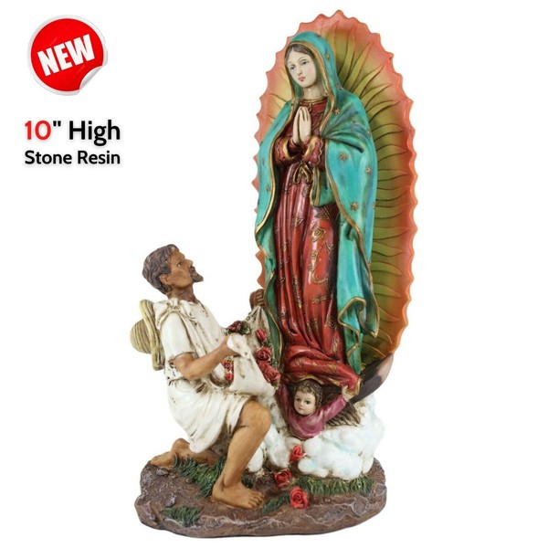 Our Lady of Guadalupe San Juan Diego Estatua Virgen Figurine Catholic Gift Decor
