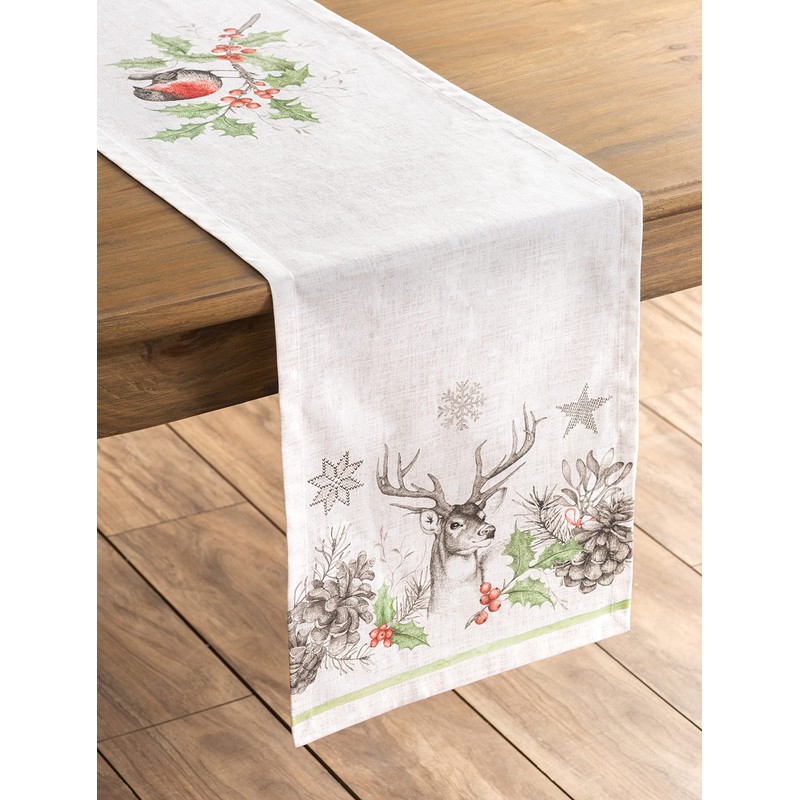Maison d' Hermine Christmas Dew 100% Cotton Table Runner Farmhouse