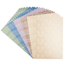 Ideen mit Herz Decorative Paper Pearl, Decorative Cardboard, 20 Sheets in 5 Different Colours, Embossed and Foil Finished, DIN A4, 250 g/m² (Ornaments)