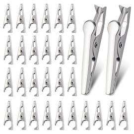 AVERZELLA 100 Pack Mini Clamps Alligator Clips for Crafts & Electrical, Small Metal Clips for Joints 35 mm Alligator Clamp for Crafting, Gator Clips Clamps Bulk for Crafts Holding (Silver）
