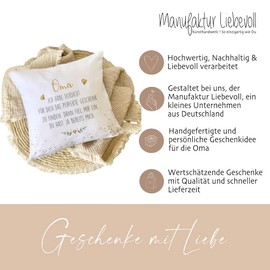 Manufaktur Liebevoll I Cushion with Sayings, Special Gift Idea as a Thank You, Birthday and Christmas (Cushion Cover Grandma, ich Habe versucht...)