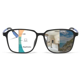 KISSOUL Progressive Multifocus Reading Glasses Photochromic Readers Anti-blue Light Transition Sunglasses lightweight Unisex