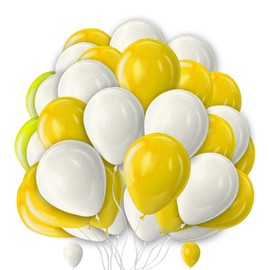 Yellow White Balloons 10inch Latex Balloons Yellow Party Decoration Balloons Set for Birthday Party Boys Girls Baby Shower Bridal Showers Holiday Decorations Balloons Pack of 30