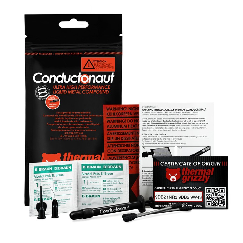 Thermal Grizzly Liquid Metal Thermal Paste - Conductonaut 1 Gram