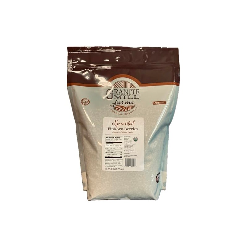Granite Mill Farms Stone-milled Sprouted Organic Einkorn Berries, 5 lb