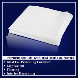 Dust Sheets Decorating Waterproof Lightweight Protectors Heavy Duty Transparent Durable Sheet for Painting Furniture Floor Great for Artists Workmen Decorators 3metre X 4m Pack of (1)