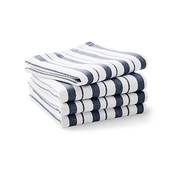 Williams-Sonoma Classic Striped Dishcloths, Dishrags, Navy Blue (Set of 4)