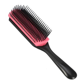 VOCOSTE Hair Brush, 9 Row Styling Brush for Women, Detangling Brush Travel Wet Hair Brush, for Curly Straight Wavy Hair, Barber Brush Tools, Black Red