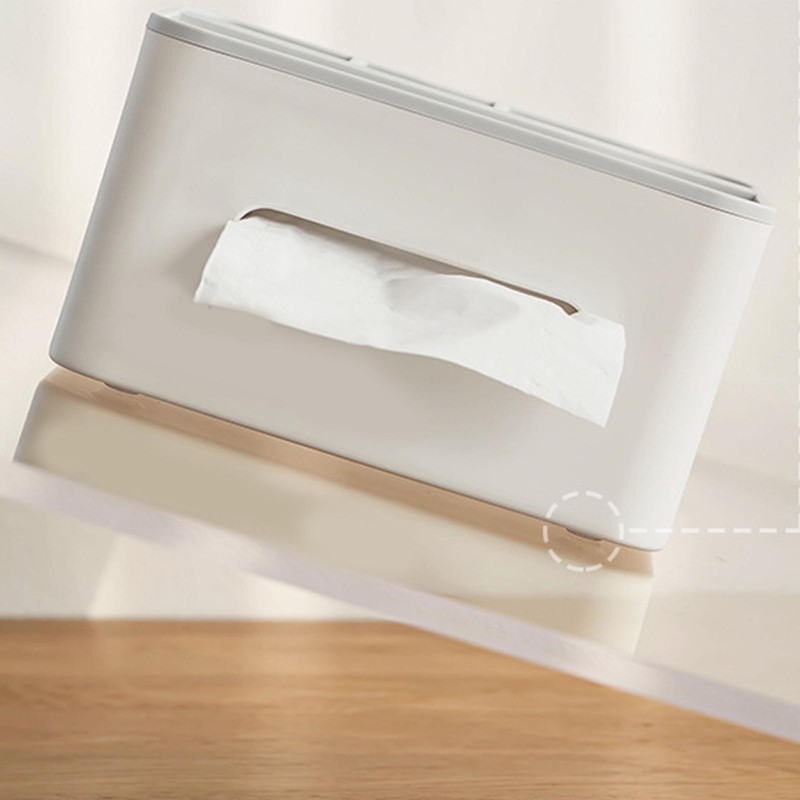 Tissue Box Holder Multifunctional Rectangular Tissue Box Cover with Remote